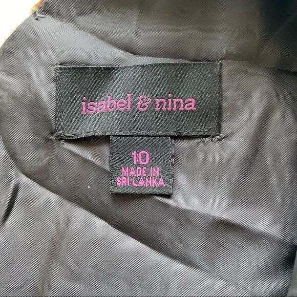 Isabel & Nina Fit & Flare Silky Dress – Blue Geometric , Size 10, NWT - Picture 8 of 9